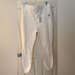 NWT Good American Good Legs High Rise Stretch Skinny Jeans, Distressed White, 16
